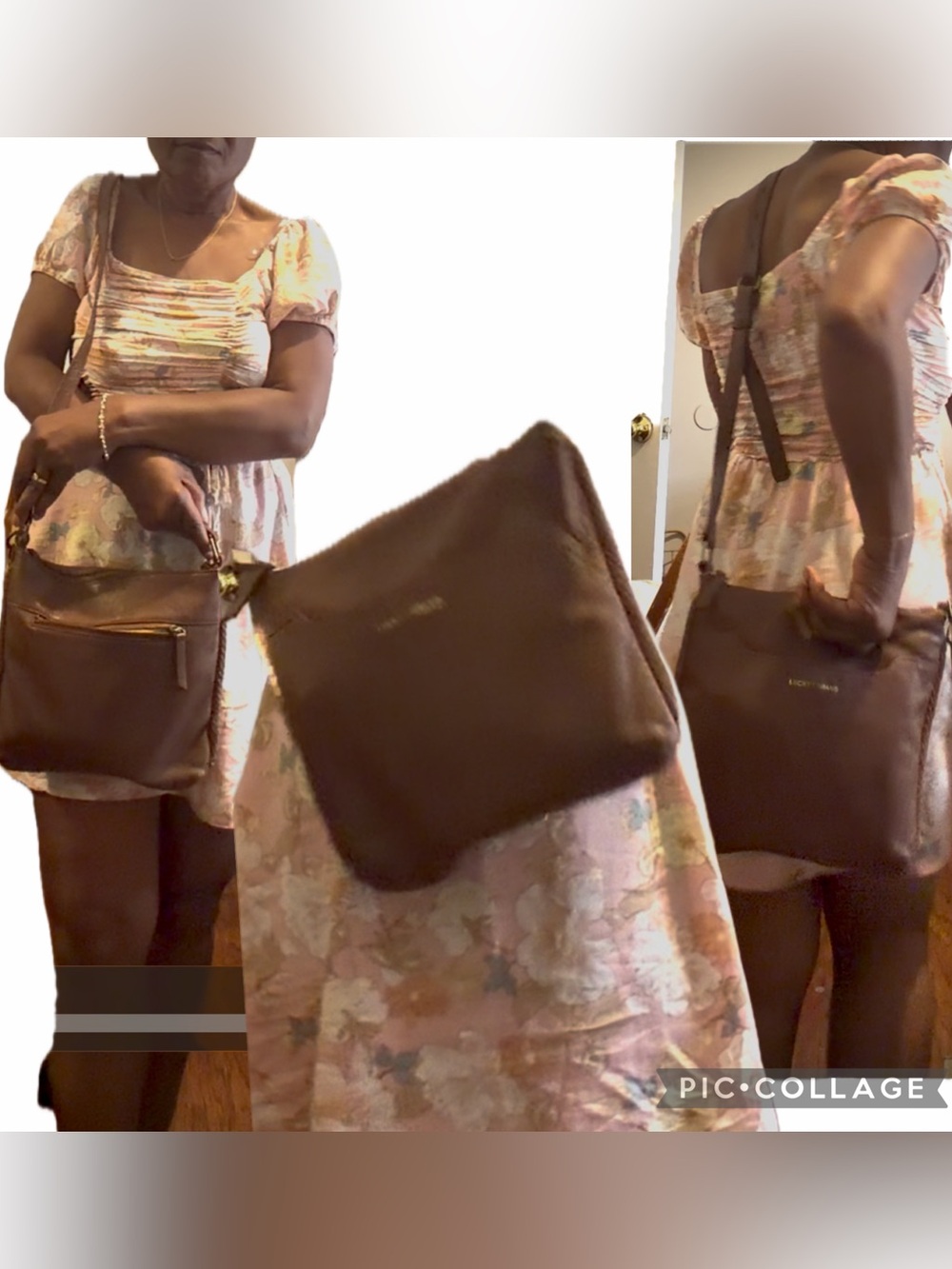 Lucky Brand Leather Crossbody Bag Purse Adjustable Strap